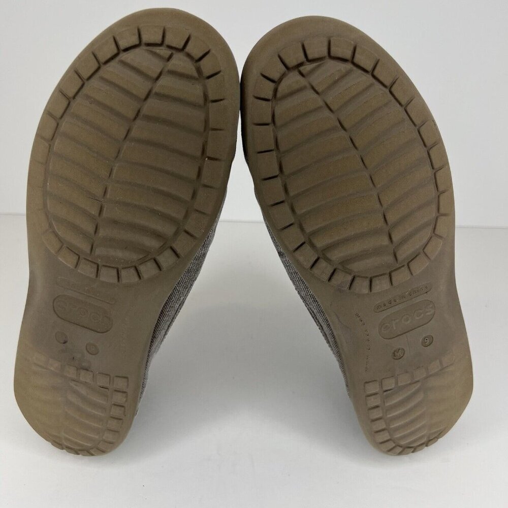 Crocs Santa Cruz Loafers Men's Size 9 Slip-On Canvas Khaki Shoes 202056 - Picture 8 of 9